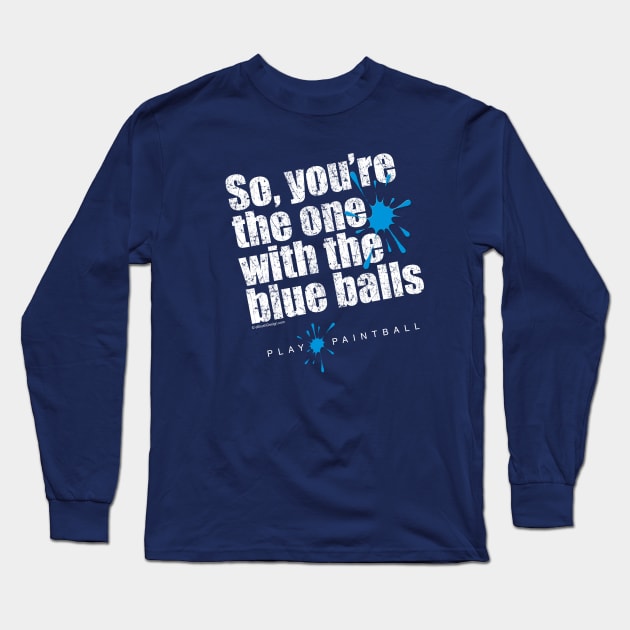 Blue Balls (Paintball) Long Sleeve T-Shirt by eBrushDesign